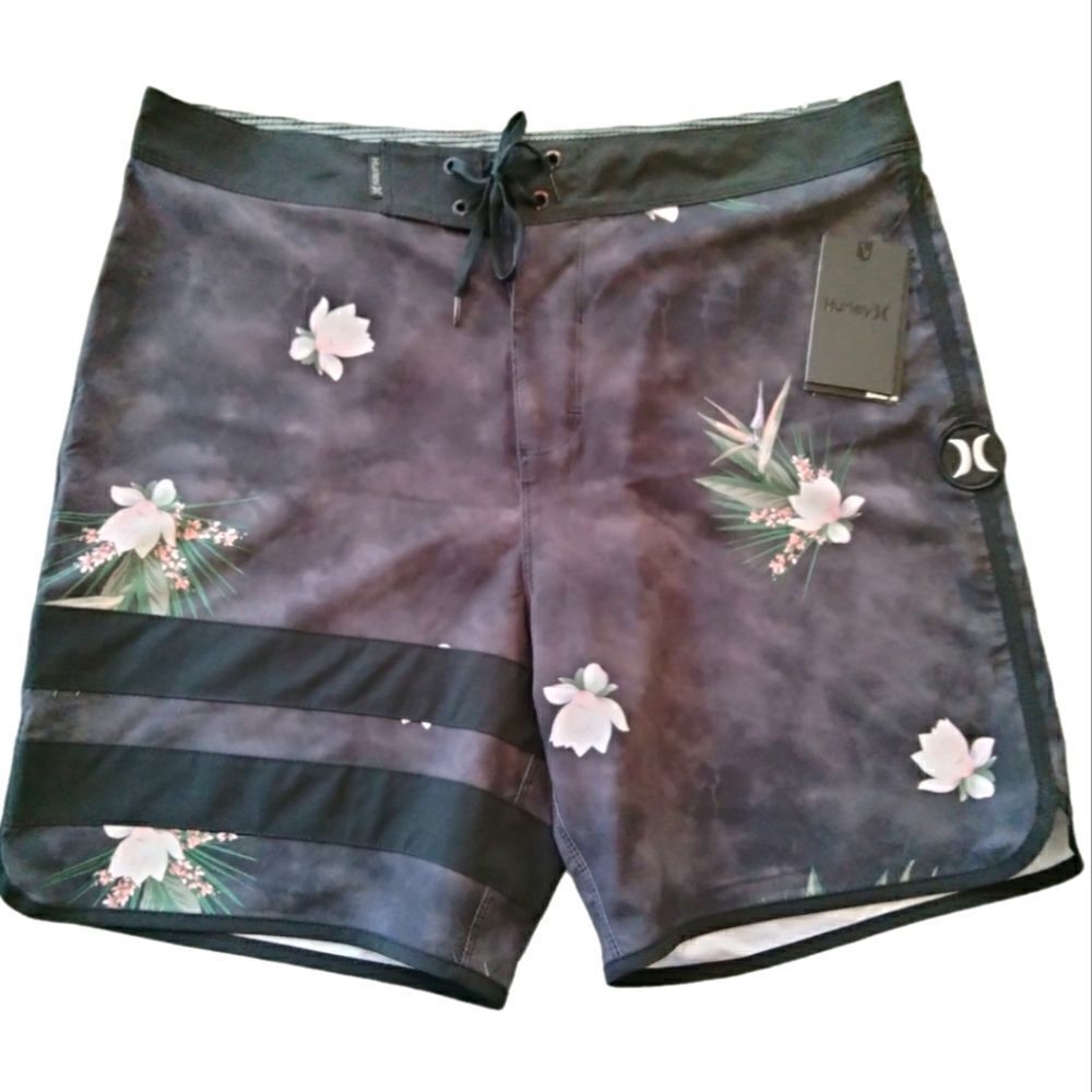 Hurley Phantom Block Party Paradise 18" Board Shorts Size 33 Tropical Floral